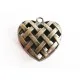 Bronzefarbener Herz Anhänger 36x35mm Trachtenherz Schmuckanhänger - Schmuckzubehör - Leisure-Beads DIY