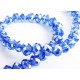10x dunkelblaue geschliffene Kristallglasperlen 6x4mm mit Glanz - Schmuckzubehör Kristallglasperlen