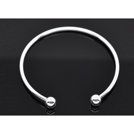 Leisure-Beads - Versilberter European Armreif 19cm hellsilberfarben Armreif für Europen Beads - Schmuckzubehör