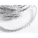 Ca. 1m synthetische silber Lederkordel 4mm silber Kunstlederband - Schmuckzubehör