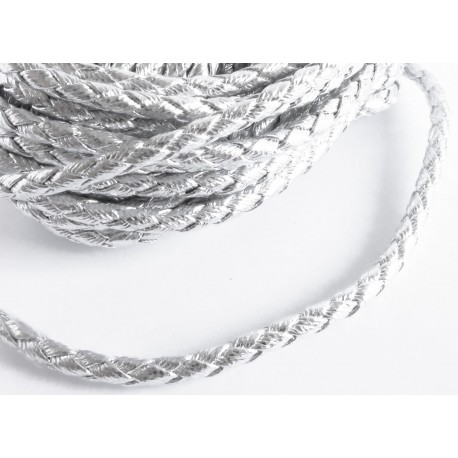 Leisure-Beads - 1m silberfarben synth. Lederkordel 4mm Kunstlederband - Schmuckzubehör