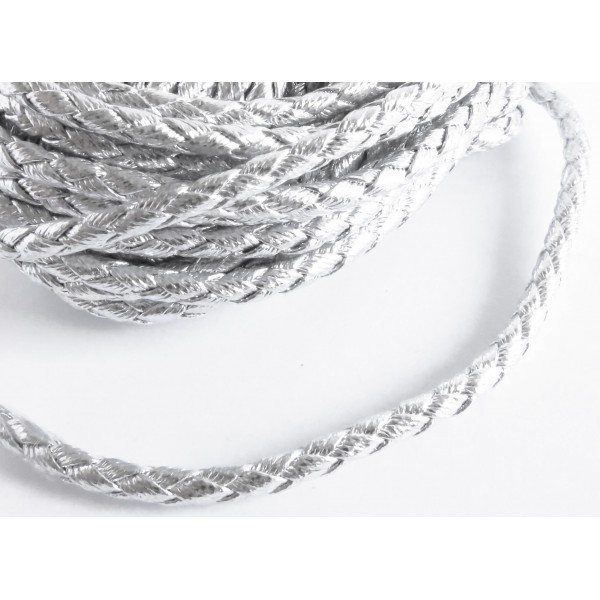 1m silberfarben synth. Lederkordel 4mm Kunstlederband - Schmuckzubehör - Leisure-Beads DIY