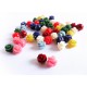 50x kleine bunte Rosen Perlen 7x7mm aus Resin im bunten Perlenmix - Resin Schmuckzubehör