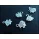 5 silberfarbene Tropenfisch Anhänger Schmuckanhänger Länge ca. 9mm - Leisure-Beads DIY