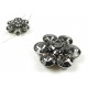 1x große Strass Schiebeperle 33x13mm grau silber Strassperle mit 2 Fädellöchern - Schmuckzubehör