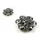 1x große Strass Schiebeperle 33x13mm grau silber Strassperle mit 2 Fädellöchern - Schmuckzubehör - Leisure-Beads DIY