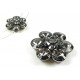 1x Strass Schiebeperle 33x13mm grau silberfarben Strassperle mit 2 Fädellöchern - Schmuckzubehör
