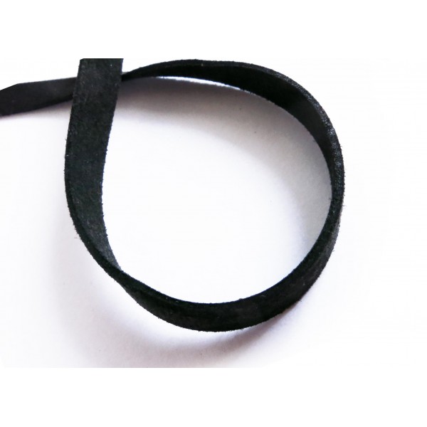 1m schwarzes Kunstlederband 10mm x 1,5mm Wildlederoptik - Schmuckzubehör Lederband - Leisure-Beads DIY