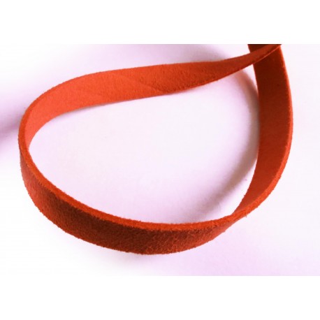 Leisure-Beads - 1m orangerot Kunstlederband 10mm x 1,5mm - Schmuckzubehör Lederband