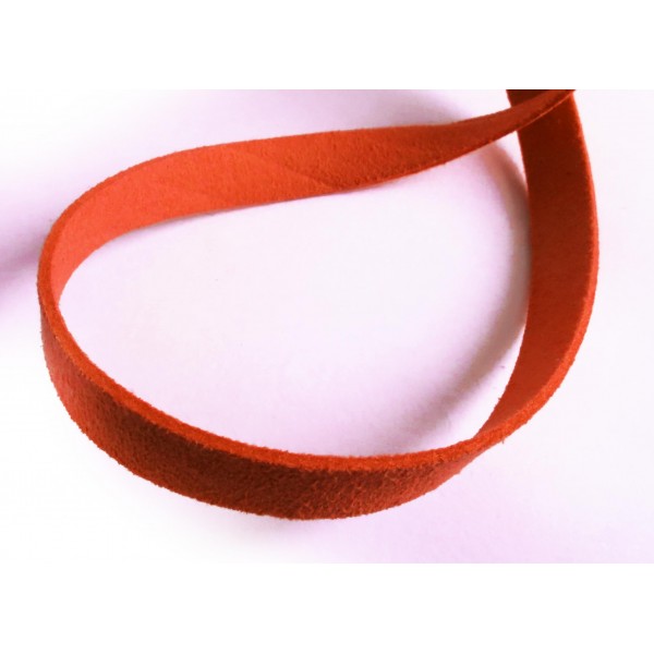 1m orangerot Kunstlederband 10mm x 1,5mm - Schmuckzubehör Lederband - Leisure-Beads DIY