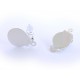 2 Stück hellsilber Ohrclips zum Bekleben mit Öse ca. 10x17mm platinfarbene Ohr Clips - Schmuckzubehör zum Ohrclips selbermachen