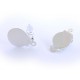 2x hellsilberfarben Ohrclips zum Bekleben mit Öse 10x17mm - Schmuckzubehör