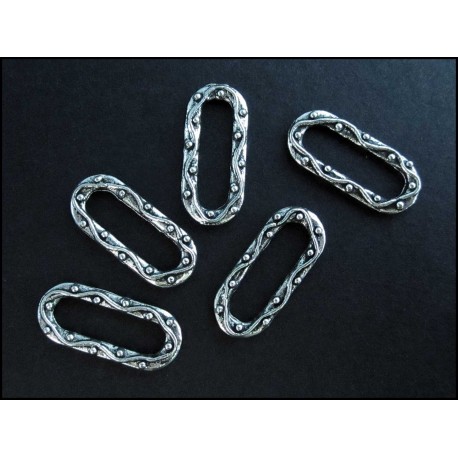 Leisure-Beads - 5x Kettenverbinder 9x21mm Kettenverteiler oval silberfarben - Schmuckzubehör