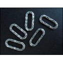 5x Kettenverbinder 9x21mm Kettenverteiler oval silberfarben - Schmuckzubehör