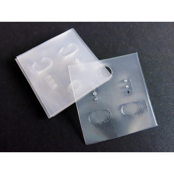 100 transparente Schmuckkarten 35x40mm ohne Text Schmuck Display Ohrringe Kunststoff - Schmuckzubehör - Leisure-Beads DIY