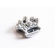 1x silberfarbene Strass Krone Schiebeperle 15x13mm - Schmuckzubehör