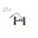 25x 20mm Bandklemme gunmetal Verschluss mit Karabiner und Kette dunkel metallfarben / schwarz - gunmetal Schmuckzubehör - Leisure-Beads DIY