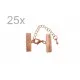 25x 20mm Bandklemme rose goldfarben Verschluss mit Karabiner und Kette rose goldfarben - rose goldfarben Schmuckzubehör - Leisure-Beads DIY