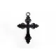 1x schwarzes Kreuz ca. 50x35x3mm Anhänger Kruzifix schwarzer Schmuckanhänger - schwarzes Schmuckzubehör - Leisure-Beads DIY