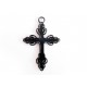 1x schwarzes Kreuz 50x35x3mm Anhänger Schmuckanhänger - Schmuckzubehör