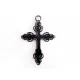 1x schwarzes Kreuz ca. 50x35x3mm Anhänger Kruzifix schwarzer Schmuckanhänger - schwarzes Schmuckzubehör - Leisure-Beads DIY