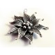 1x großer silber Edelweiss Anhänger ca. 50x45x5mm silberfarbener Schmuckanhänger - Schmuckzubehör