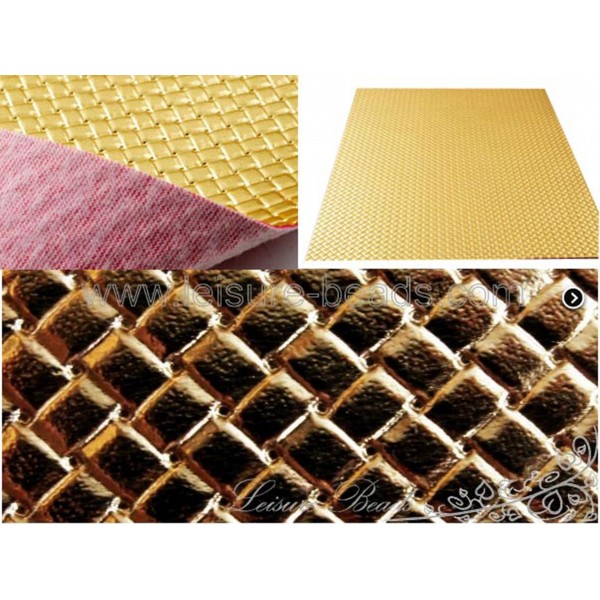 1 Bogen 30x21cm goldfarben Kunstleder - Schmuckzubehör - Leisure-Beads DIY
