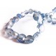 10x violettblaue Glasperlen geschliffen 6x4mm mit AB-Effekt - Schmuckzubehör