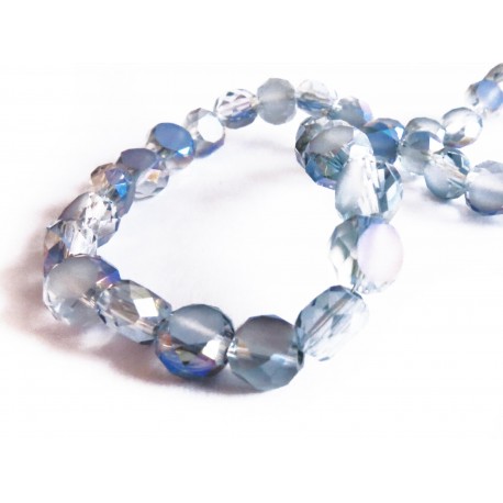 Leisure-Beads - 10x violettblaue Glasperlen geschliffen 6x4mm mit AB-Effekt - Schmuckzubehör Glasperlen