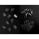 10 gunmetal Bandklemmen 8mm + 5 Karabiner + 20 Biegeringe als Schmuckzubehör Set für Halsband - gunmetal aSchmuckzubehör Set - Leisure-Beads DIY