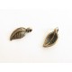 2x kleines bronze Blatt Anhänger ca. 14x6mm bronze Schmuckanhänger - bronze Schmuckzubehör