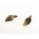 2x kleines bronze Blatt Anhänger ca. 14x6mm bronze Schmuckanhänger - bronze Schmuckzubehör - Leisure-Beads DIY