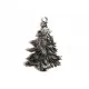 1x großer silber Weihnachtsbaum Anhänger ca. 66x42mm X-Mas silberfarbener Schmuckanhänger - Schmuckzubehör Weihnachten - Leisure-Beads DIY