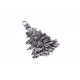 1x Weihnachtsbaum Schmuckanhänger 66x42mm X-Mas silberfarben - Schmuckzubehör Weihnachten