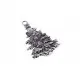 1x großer silber Weihnachtsbaum Anhänger ca. 66x42mm X-Mas silberfarbener Schmuckanhänger - Schmuckzubehör Weihnachten - Leisure-Beads DIY