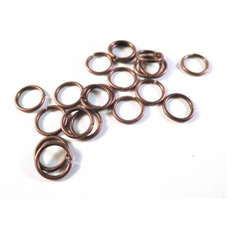 Leisure-Beads - 20x kupferfarben Biegering 8mm x 1mm runde Binderinge - kupferfarben Schmucktzubehör