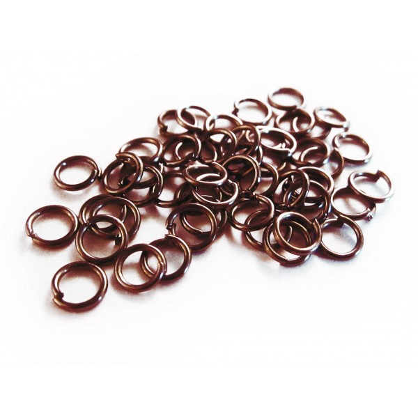 50x kupferfarben Biegering 4mm x 0,7mm runde Binderinge - kupferfarben Schmucktzubehör - Leisure-Beads DIY