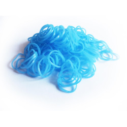 Leisure-Beads - 10g blaue Loom Bands leuchten im Dunkeln Gummibänder 16mm - Schmuckzubehör