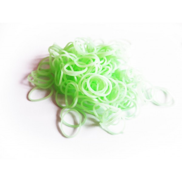 10g hellgrüne Loom Bands leuchten im Dunkeln Gummibänder 16mm grüne Looms - Schmuckzubehör - Leisure-Beads DIY