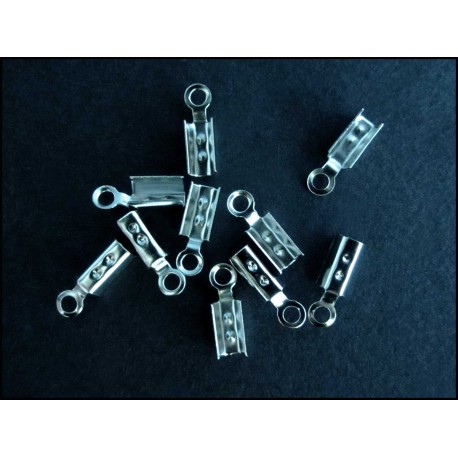 Leisure-Beads - 10x silberfarben Endkappe 3x10mm Schmuckband Klemme - Schmuckzubehör Endkappe