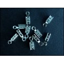 10x silberfarben Endkappe 3x10mm Schmuckband Klemme - Schmuckzubehör Endkappe