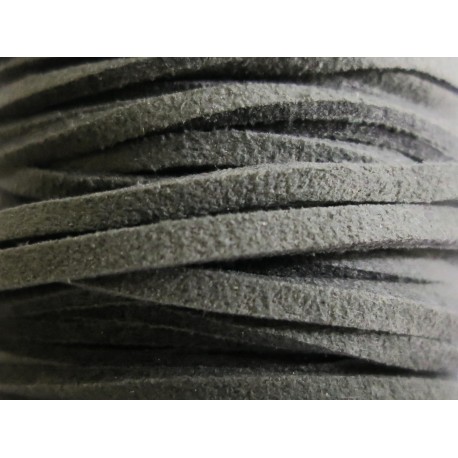 Leisure-Beads - 1m graues Wildlederband 2,5mm Kunstlederband - Schmuckzubehör Lederband