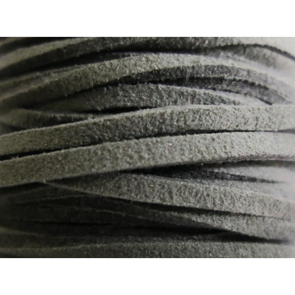 1m graues Wildlederband 2,5mm Kunstlederband - Schmuckzubehör Lederband - Leisure-Beads DIY