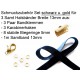 Schmuckzubehör Set für 13mm Halsband mit schwarzem Samtband, goldfarben Bandklemmen, Karabinern + Biegeringen - Schmuckzubehör S