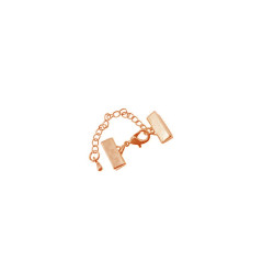 Leisure-Beads - 1x 13mm Bandklemme rosegoldfarbener Verschluss mit Karabiner und Kette - Schmuckzubehör