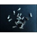 10x silberfarben Endkappe 2x8mm Schmuckband Klemme - Schmuckzubehör Endkappe
