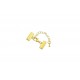 1x 15mm Bandklemme goldfarbener Verschluss mit Karabiner und Kette goldfarben - Schmuckzubehör