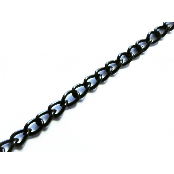 3,7m schwarze Eisen Kette 4x3x0,8mm Gliederkette - Schmuckzubehör - Leisure-Beads DIY