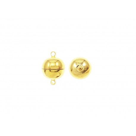 Leisure-Beads - 1x goldfarben Magnetverschluss 17x12mm kugelförmiger Magnetverschluss - Schmuckzubehör