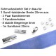 Schmuckzubehör Set in blau für 20mm Halsband aus Samtband, Bandklemmen, Karabinern + Biegeringen - Schmuckzubehör Set